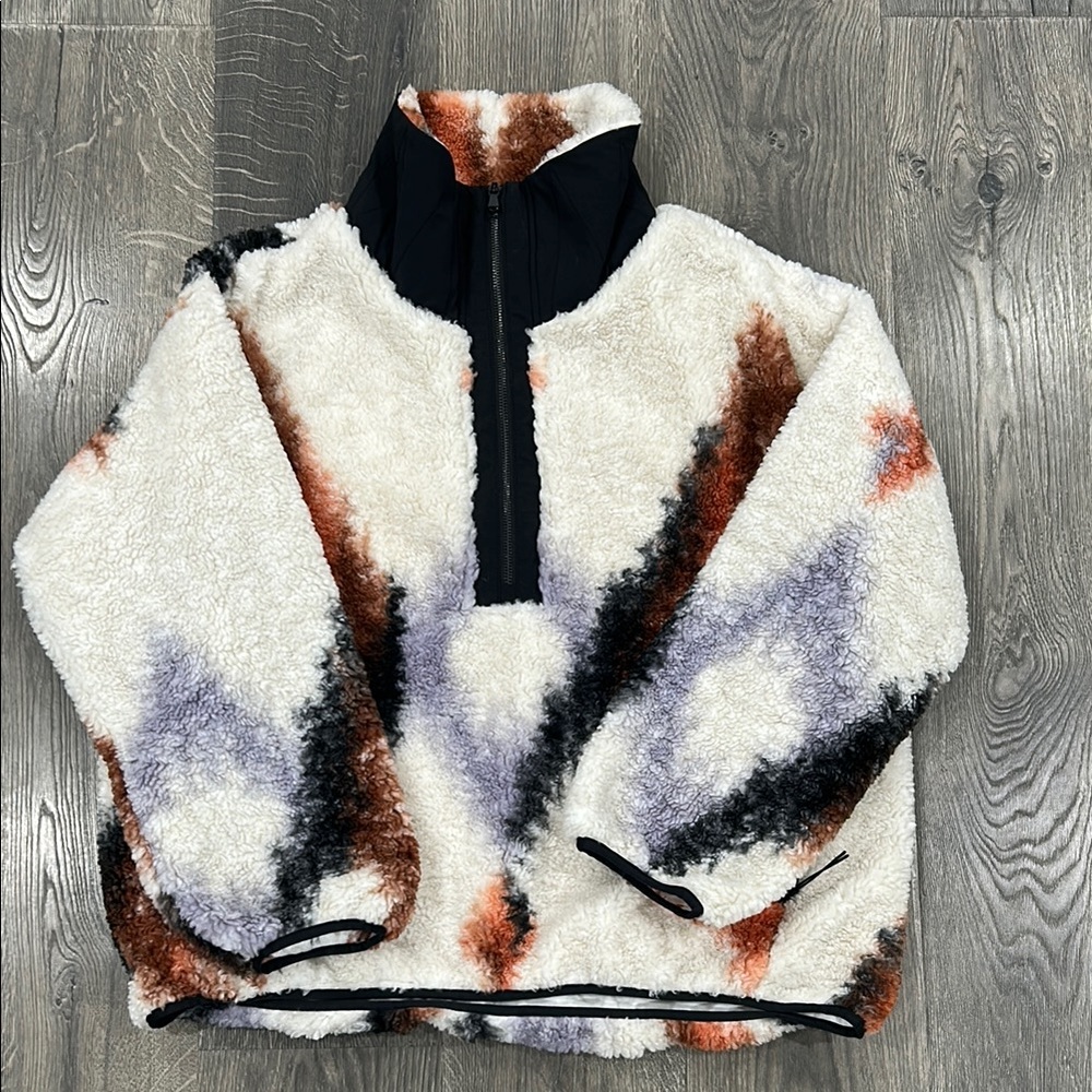 CALIA Quarter Zip Fleece Size XL 
Warm Oversized Multicolor Zip Pockets